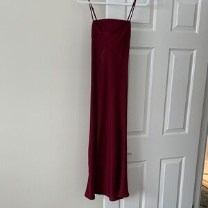 Burgundy Slip Dress with tie back